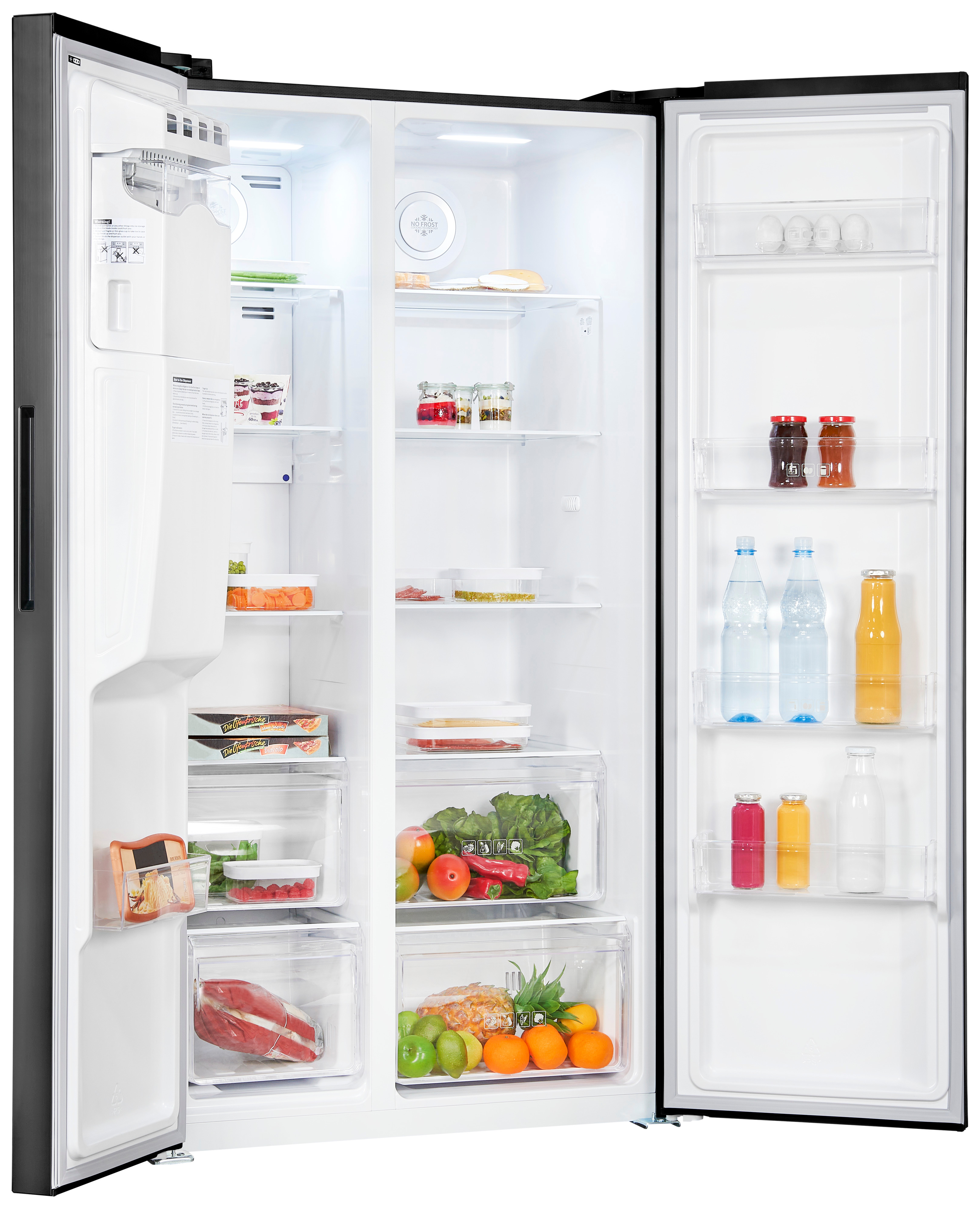 Exquisit SBS520-CF-040E inoxlook-az – Side-by-Side-Kühlschrank mit Eiswürfelspender und 513 Liter Volumen Exquisit SBS520-CF-040E inoxlook-az – Side-by-Side-Kühlschrank mit Eiswürfelspender und 513 Liter Volumen