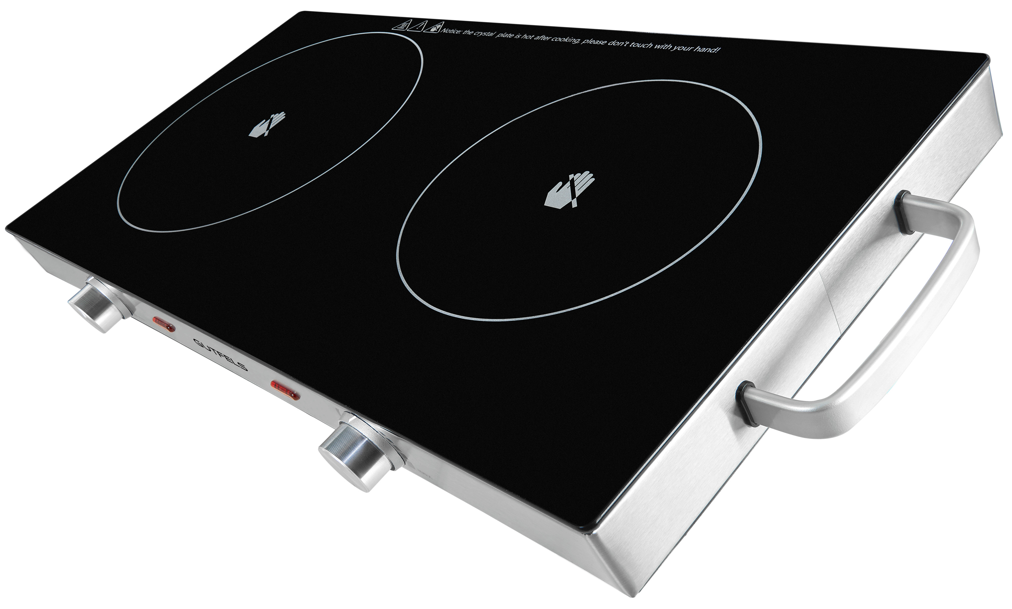 Gutfels COOK 4010 Doppel-Kochplatte – 2 Einkreiskochzonen, 2900 Watt, Glaskeramik, Schwarz