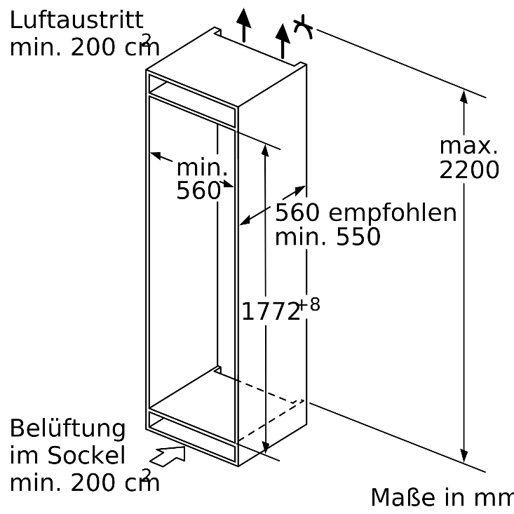 Siemens KI82LADE0 iQ500 Einbau-Kühlschrank mit Gefrierfach