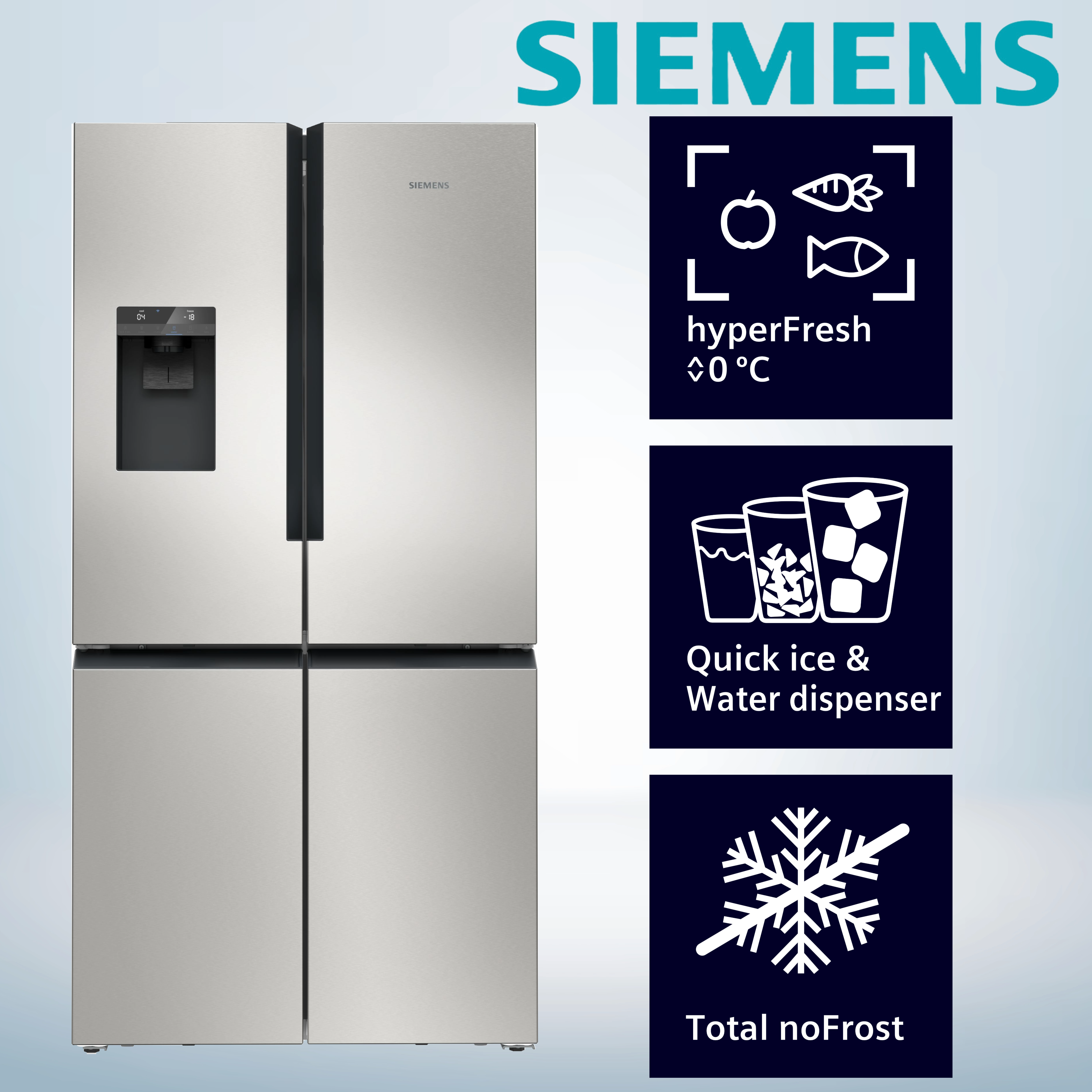 Siemens KF96IAPEA Smarter French-Door Kühlschrank, 183 x 90,5 cm