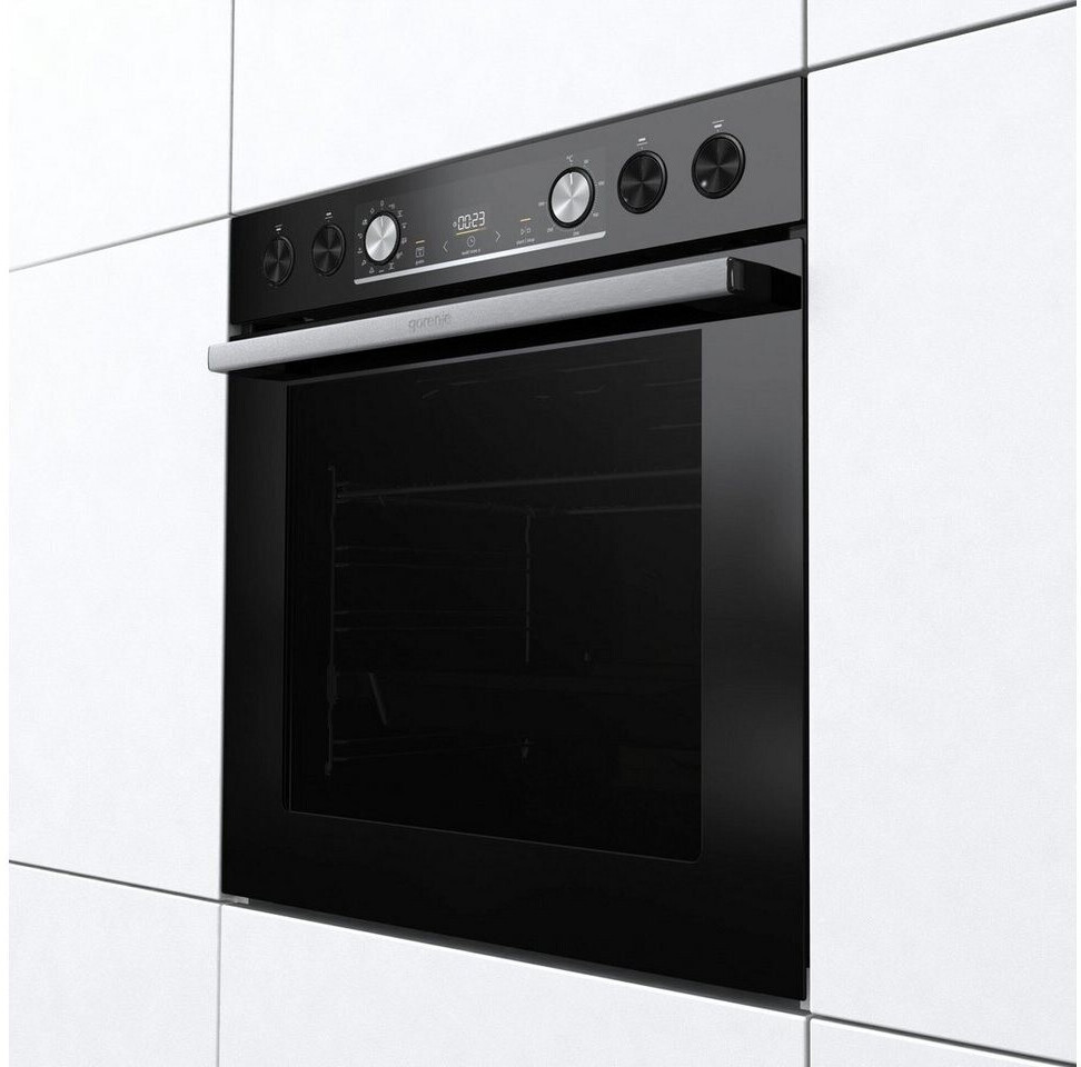 Gorenje BLACK SET 4 (BCX6737E05BG + ECD634X) Einbauherd  77 Liter  Breite 60 cm  Kochfeld aus Glaskeramik 