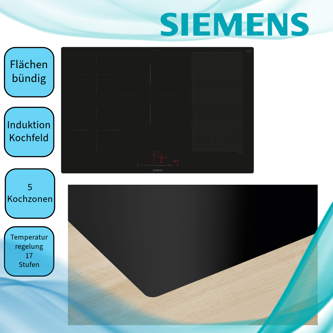 Siemens EX801HVC1E Induktionskochfeld  autark  flächenbündiger Einbau  WLAN  Standardbreite 80 