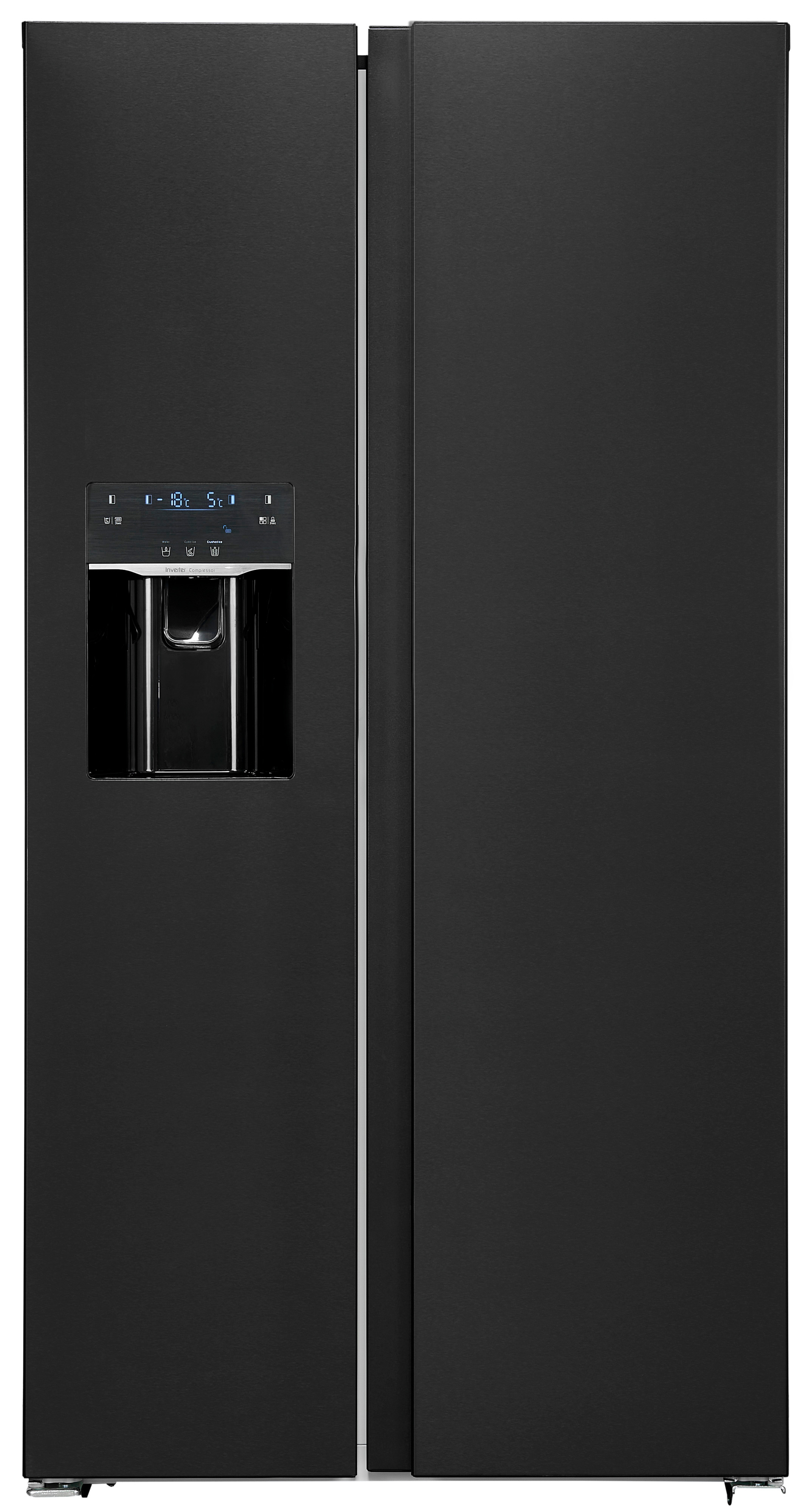 Exquisit SBS520-CF-040E inoxlook-az – Side-by-Side-Kühlschrank mit Eiswürfelspender und 513 Liter Volumen