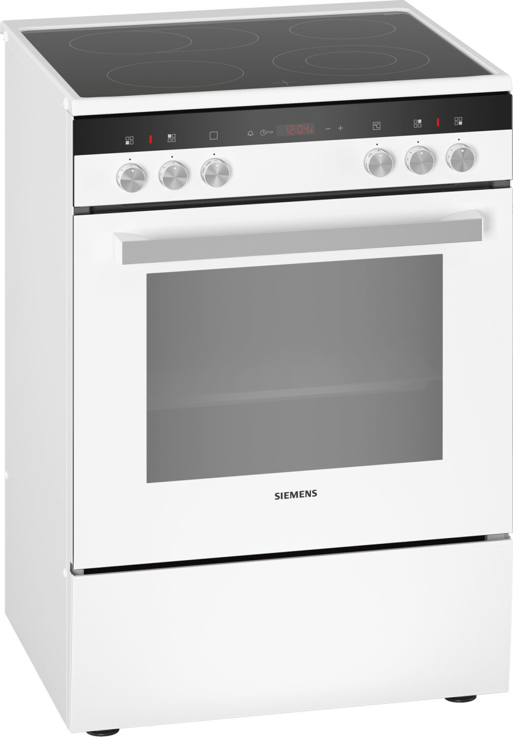Siemens HK9R3A220 freistehender Elektroherd mit Glaskeramik-Kochfeld, 60 cm, Weiß